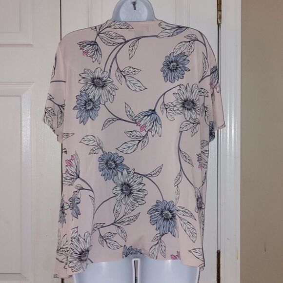 Liz Claiborne Career  pale pink floral print blouse  Sz XXL - Picture 3 of 4